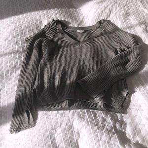 Green lace up Garage sweater